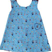 Wende-Schürzenkleid Kleid Kinderkleid Sommerkleid Tunika Baumwolle  Punkte Maritim Bild 2