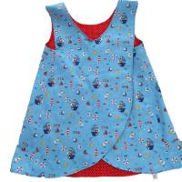 Wende-Schürzenkleid Kleid Kinderkleid Sommerkleid Tunika Baumwolle  Punkte Maritim Bild 3