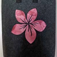Filztasche Handtasche mit Blumenmotiv Bild 1