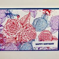 Geburtstagskarte Glückwunschkarte Blumen Handarbeit 3D Bild 2