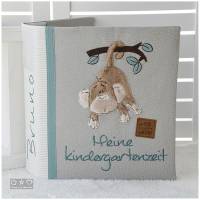 Kindergartenordner, Portfolio, Ordnerhülle mit Affe, personalisierbar Bild 2
