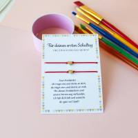 Einschulung Karte | Erster Schultag Geschenk | Armbänder mit Karte | Mutter Tochter Armband | Schulkind Mädchen Geschenk Bild 3