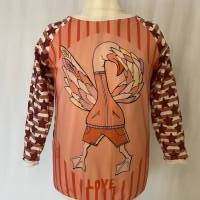 Pullover Größe 116/122 Langarmshirt Glitzer Flamingo - Kleidung für Mädchen Bild 3