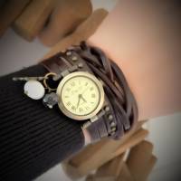 Armbanduhr, Wickeluhr, Lederuhr, maritim Bild 1