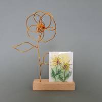 Drahtblume mit Fotohalter/ Handgemachte Blume/ Geschenkidee/ Muttertags Geschenk / Drahtobjekt/nachhaltig Bild 1