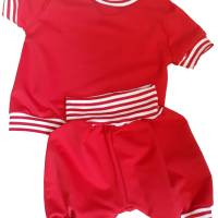 Pumphose, Shirt Kurzarm  SET BW-Jersey uni personalisiert   Handarbeit Kinder Baby Bild 1