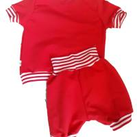 Pumphose, Shirt Kurzarm  SET BW-Jersey uni personalisiert   Handarbeit Kinder Baby Bild 3