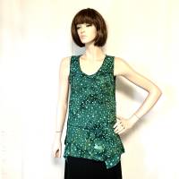 luftig leichtes Damen-Top mit grünem Batik-Muster, handbemaltes Einzelstück, Gr. S Bild 3