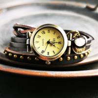 Armbanduhr, Wickeluhr, Lederuhr, Hämatit und Jade Bild 2