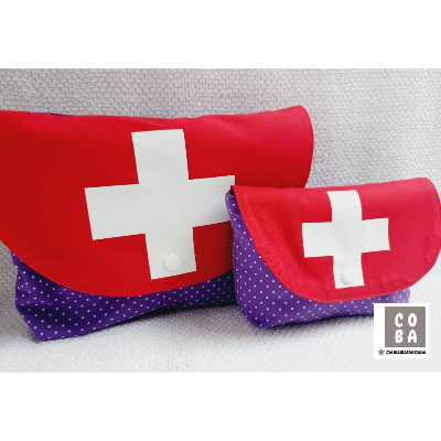 Medikamententasche Set weißes Kreuz Notfalltasche Aufbewahrung für Medikamente Apotheke