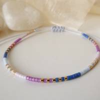 Zartes Armband aus Miyuki Perlen in tollem Farbmix, kleine Geschenke für Frauen Freundin, im Geschenktütchen Bild 1
