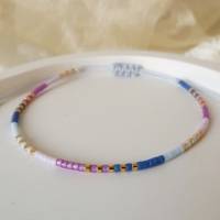 Zartes Armband aus Miyuki Perlen in tollem Farbmix, kleine Geschenke für Frauen Freundin, im Geschenktütchen Bild 2