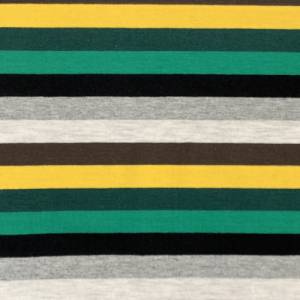 Jersey Multicolor Streifen grün, gelb, grau, Ringeljersey Bild 1