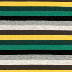 Jersey Multicolor Streifen grün, gelb, grau, Ringeljersey Bild 2