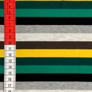 Jersey Multicolor Streifen grün, gelb, grau, Ringeljersey Bild 3