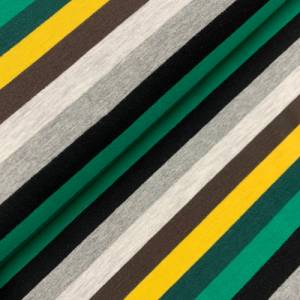Jersey Multicolor Streifen grün, gelb, grau, Ringeljersey Bild 4