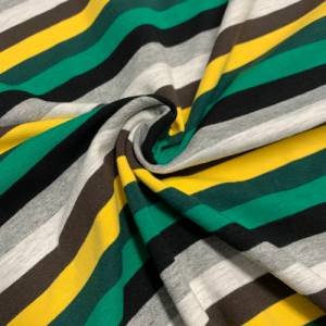 Jersey Multicolor Streifen grün, gelb, grau, Ringeljersey Bild 5