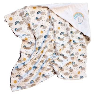 Badetuch Kapuzenbadetuch mit Regenbogen Baby  Frotteetuch, Wendebadetuch personalisiert