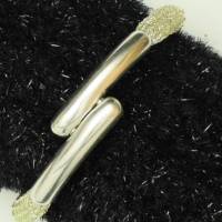 Champagner-Armband – patentgehäkelt – mit parallel verlaufendem Magnetverschluss von bcd manufaktur Bild 1