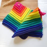 Gehäkelte Topflappen Regenbogenfarben 1 Paar | Baumwoll-Topflappen gehäkelt | nützliche Küchenutensilien | LGBT Topflapp Bild 6