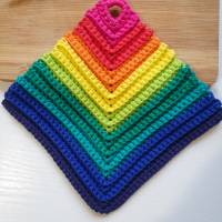 Gehäkelte Topflappen Regenbogenfarben 1 Paar | Baumwoll-Topflappen gehäkelt | nützliche Küchenutensilien | LGBT Topflapp Bild 8