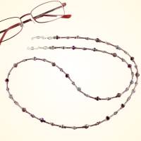 5 in 1 Brillenkette Maskenkette Damen Halskette Armband Maskenband Brillenhalter Mundschutzkette lila-violett Bild 2