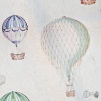 Stoff Baumwolle "Fesselballons nostalgisch"  Pastell ecru melange Digitaldruck Leinenoptik Bild 2