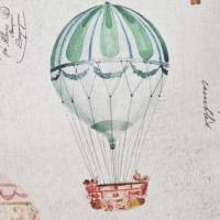 Stoff Baumwolle "Fesselballons nostalgisch"  Pastell ecru melange Digitaldruck Leinenoptik Bild 3
