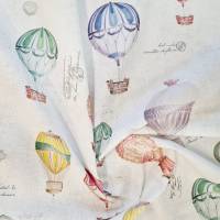 Stoff Baumwolle "Fesselballons nostalgisch"  Pastell ecru melange Digitaldruck Leinenoptik Bild 4