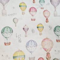 Stoff Baumwolle "Fesselballons nostalgisch"  Pastell ecru melange Digitaldruck Leinenoptik Bild 5