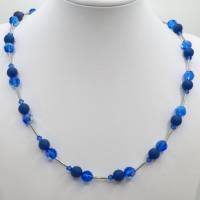 Kette Polariskette Kristalle Blau Sapphire Dunkelblau Perlen (740) Bild 5