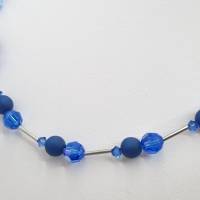 Kette Polariskette Kristalle Blau Sapphire Dunkelblau Perlen (740) Bild 7