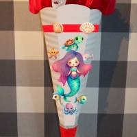 Bastelset für Schultüte Zuckertüte Meerjungfrau Aqua viele Farben Bild 8