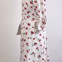 Damen Sommerkleid | Weiß mit rote Kirschen Motiv | Bild 2