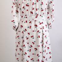 Damen Sommerkleid | Weiß mit rote Kirschen Motiv | Bild 3