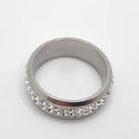 Ring Bandring Edelstahl mit Swarovski Kristallen - Handmade (SCR40) Bild 2