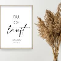 Datum Poster Hochzeit | Du. Ich. Läuft. | Personalisierung | Namen & Termin Bild 3