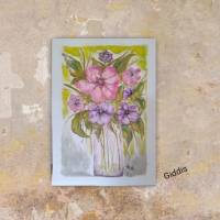 Aquarell original, "Blumen",42x29,5 cm Bild 1