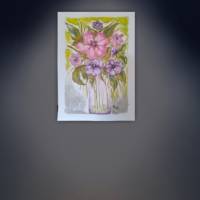 Aquarell original, "Blumen",42x29,5 cm Bild 10