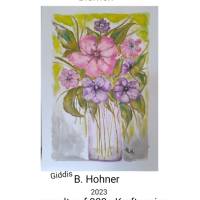 Aquarell original, "Blumen",42x29,5 cm Bild 2