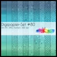 Digipapier Set #80 (blau, türkis & grün) abstrakte & geometrische Formen  zum ausdrucken, plotten & mehr Bild 1