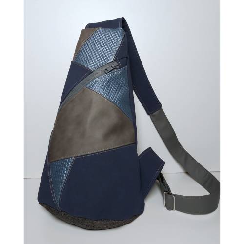 Crossbody Bag Rucksack Handtasche aus verschiedenen Kunstleder Farben, blau