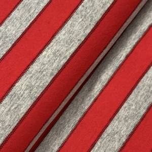 Jersey Streifen mit Punktlinie rot/grau Bild 3