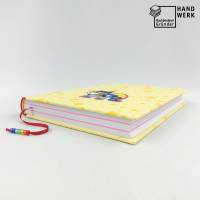 Notizbuch A5, Einhorn, pink, gelb, Sterne, 300 Seiten, Hardcover Bild 5