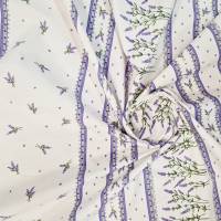 Stoff Baumwolle "Lavandines" Lavendel Streifen Landhaus Provence weiss Bild 5