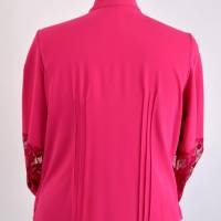 Festliche Damen Bluse im besonderen Stil aus Pinke Spitzen Bild 3