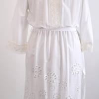 Damen Sommerkleid im Besonderen Boho-Stil Woll/Weiß | Messestück | Typ IIII Bild 3
