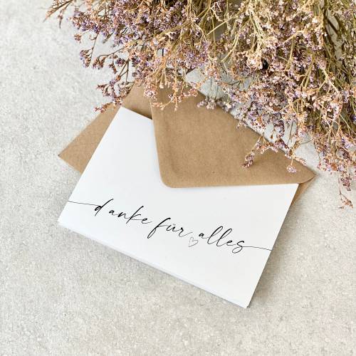 Klappkarte NIKA danke für alles + Briefumschlag