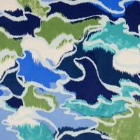 Viskose leichter Frühjahrs-/Sommerstoff Waves Wellen blau Töne Oeko-Tex Standard 100(1m/15,-€) Bild 1