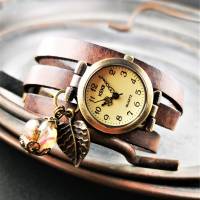 Armbanduhr, Lederuhr, Wickeluhr, Auswahl Bild 5